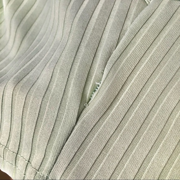 Pistachio Ribbed Racerback and Wide Leg Trouser Matching Lounge Set - Picture 6 of 6